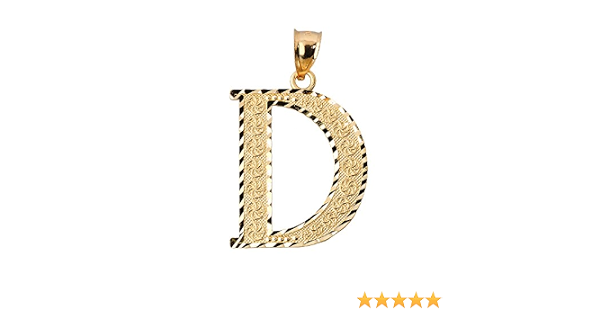 10k Yellow Gold Initial Letter D Charm 