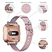 KIMILAR Woven Band Compatible with Fitbit Versa/Versa 2/Versa Lite Bands, Fabric Women Beaded Bracelet Slim Replacement Breathable Strap Accessories Wristband for Versa Smart Watch