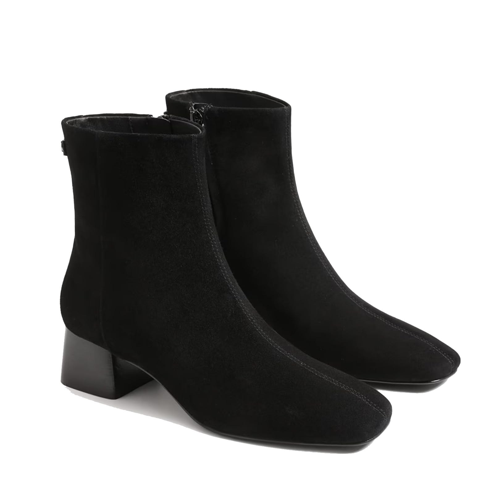 RJYLP Womens Ankle Boots Square Toe Low Chunky Block Heel Booties with Side...