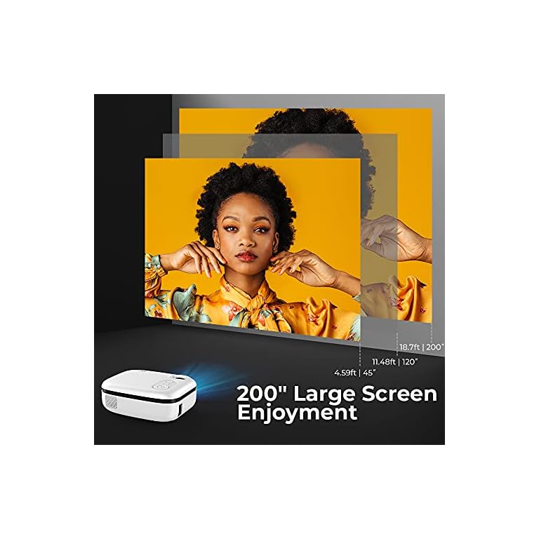 MOOKA WiFi Projector, 7500L HD Outdoor Mini Projector with Carrying Bag