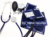 EMI #311 BLACK Pediatric Aneroid Sphymonamoneter Set Child and Infant cuff Plus Basic Dual Head Stethoscope