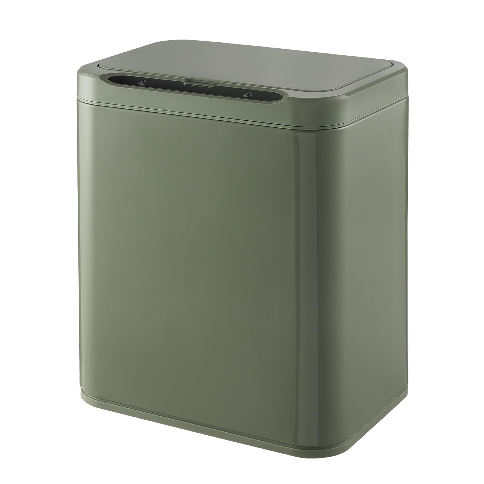 Photo 1 of ELPHECO Stainless Steel Office Trash Can Motion Sensor Garbage Can Touchless Smart Trash Can Automatic Waste Bin for Kitchen, Office, Bathroom (Avocado Green, 3.5 Gallons)