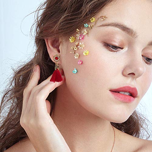 NEWITIN 20 Pairs Tassel Earrings Bohemia Fan Shape Drop Earrings for Women Girls