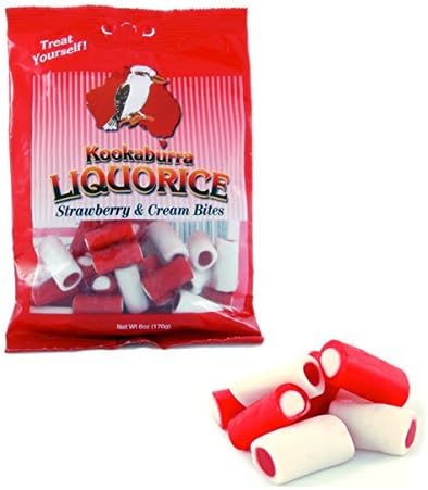 Kookaburra Strawberry & Cream Liquorice Bites by Kookaburra Liqourice