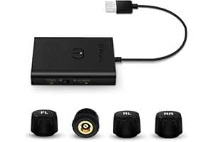 dasaita USB Tire Pressure Monitoring System, with 4 External Sensors for Android Head Unit, Car Tire Diagnostic Tool Support Bar and PSI Suit, APP Real-time Tire Pressure Monitor System (0-116 PSI)