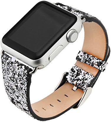 Apple Watch Bands,sports watch band,iwatch band 38mm Luxury Leather Replacement Band/Strap for Apple iWatch Series 1 &amp;2&amp;3 Edition Versions 2015 2016(Dark gray)