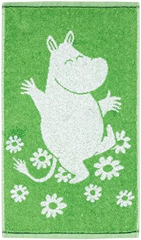 Moomin Valley MOOMIN (Green) Children's Face or Hand Terry Towels by Finlayson & Moomin Characters 30x50 cm.