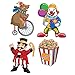 BLUE PANDA - Carnival Cutouts Party Supplies - 12-Piece Circus Theme Birthday Party Favors Animals, Clown Performers, Colorful Print Design Decoration on 350 GSM Paper