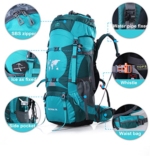 Topsky-Outdoor-Sports-Camping-Hiking-Mountaineering-Waterproof-Backpack-Unisex-70L-Large-Travel-Daypacks-Bags-with-Rain-Cover-Can-extension-to-80L-Green