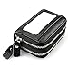 IDEAWIN Geniune Leather RFID Blocking Double Zipper Accordion style Card Wallet with ID Window Gift Box