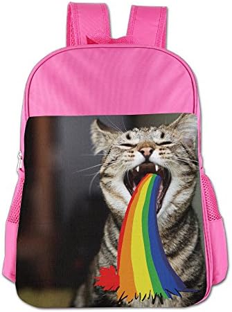 Puke Cat School Backpack Children Shoulder Daypack Kid Lunch Tote Bags Pink