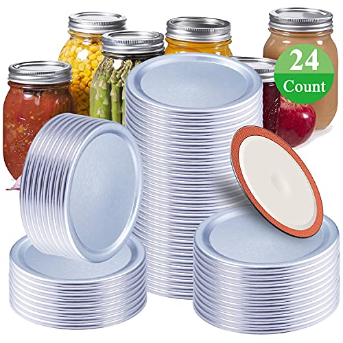 24Count Canning Lids Regular Mouth Canning Flats for Ball, Kerr Jars