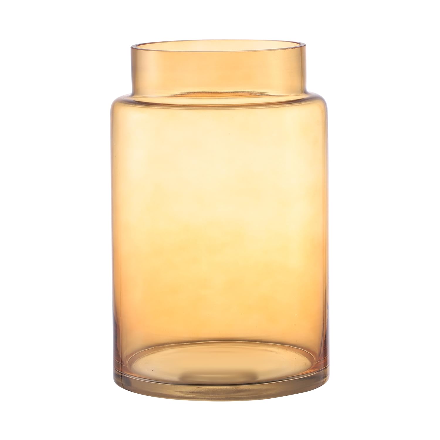 Photo 1 of PORPAN Large Glass Vase, 9 Inch Amber Glass Vase, Large Flower Vases for Bouquet, Tall Wide Mouth Vases for Flowers, Home, Wedding, Living Room, Office Decor