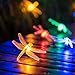 GIGALUMI 2 Pack Solar Strings Lights, 20 Feet 30 LED Dragonfly Solar Fairy Lights, Garden Lights for Outdoor, Home, Lawn, Wedding, Patio, Party and Holiday Decorations- Multi Color