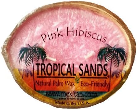 Coconut Shell Candle - Clean Burning Palm Wax Candle - Floats on Water! - 25 Hr Burn (Hibiscus Scent)