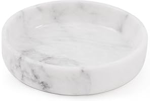 EARTHEN CRAFTS Marble Serving Bowl 8" Inches White Fruits and Vegetables Bowl for Kitchen Counter, Modern Decorative Entryway