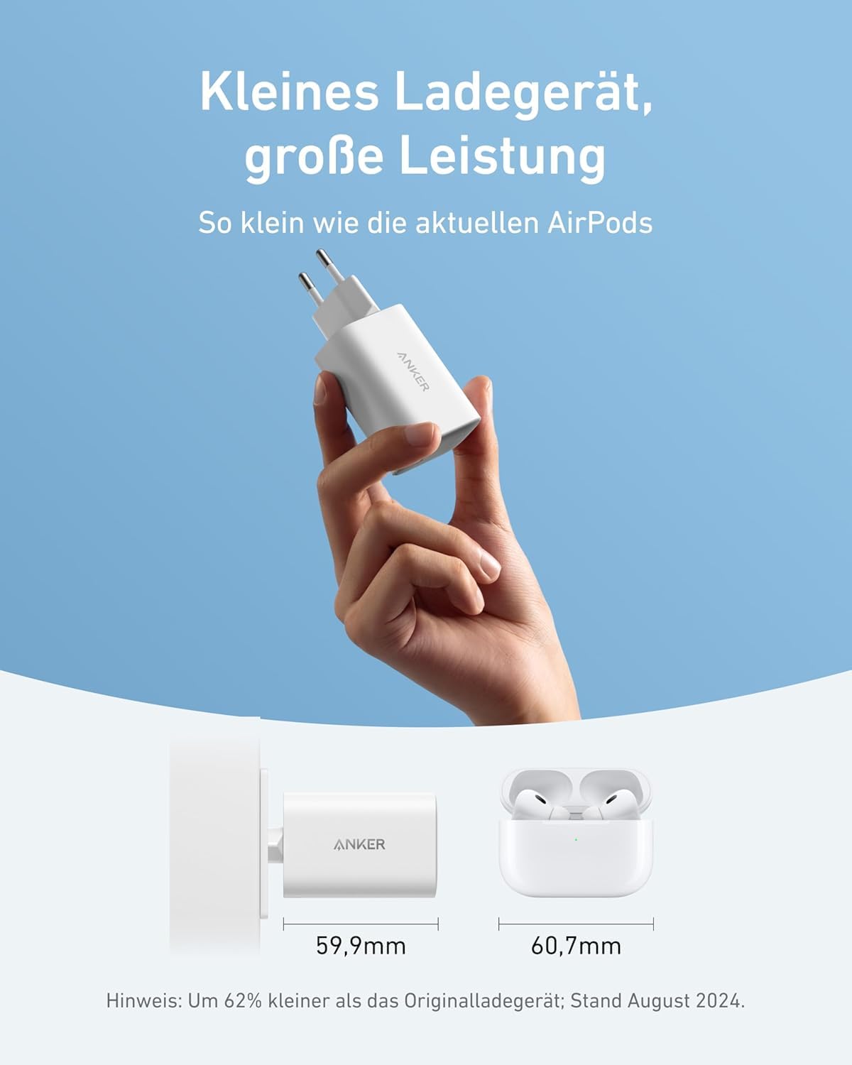 Anker Nano 100W Ladegerät, 100W MacBook Ladegerät, Netzteil für MacBook, iPad, iPhone 17/16, Galaxy, und alle USB-C Geräte, 1,8m USB-C Kabel inklusive (Weiß) 3