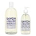 Compagnie de Provence Savon de Marseille Extra Pure Liquid Soap - Mediterranean Sea - 16.7 Fl Oz Glass Pump Bottle and 33.8 fl oz Plastic Bottle Refill