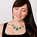 JANE STONE Dark Green Bubble Necklace Fancy Fashion Jewelry Statement Chunky Necklace