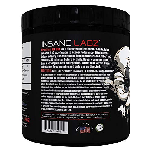 Insane Labz Psychotic Black Edition Mid Stimulant Pre Workout Powder