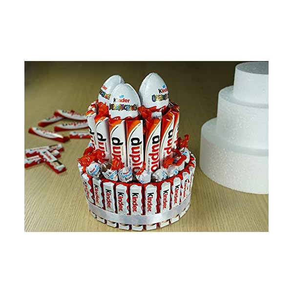 MCE-Commerce Styropor Torte Set dreistöckig H 5cm, 10cm; 15cm; 20cm, Weiß, 20x15cm – Bild 7