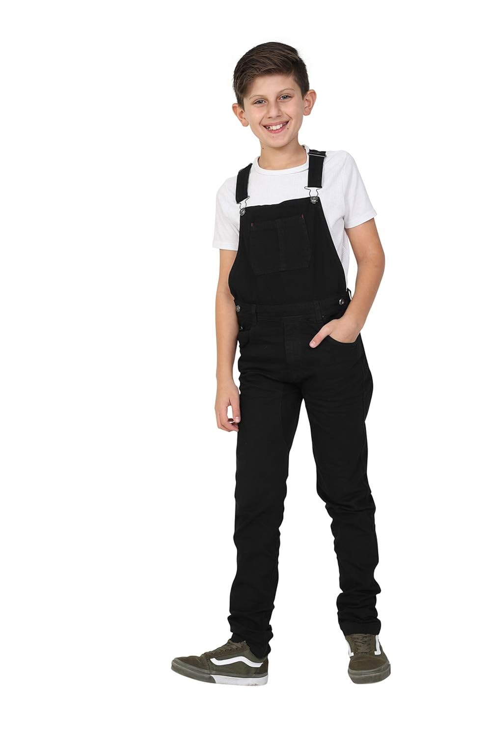 kids black dungarees