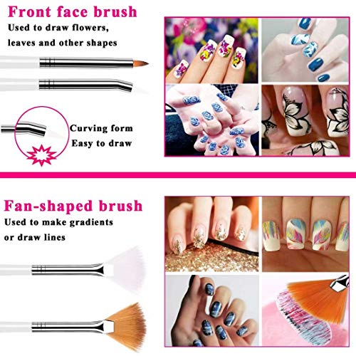 Nail Art supplies, JOYJULY 30 Striping tape & 15pcs nail art Brushes Set & 5pcs Dotting Pen & 3pcs 3D nail art Rhinestones Nail Art Kit tools accessories Decoration Diamond foil - Thumbnail 3