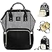 Landuo Diaper Bag Multi-Function Waterproof Travel Backpack Nappy Bags for Baby Care, Large Capacity, Stylish and Durable (Grey-Black)
