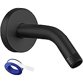 Voolan Shower Arm with Flange and Teflon Tape, Extension Shower Head Arm for Bathroom Fixed Shower Head, Solid Stainless Stee