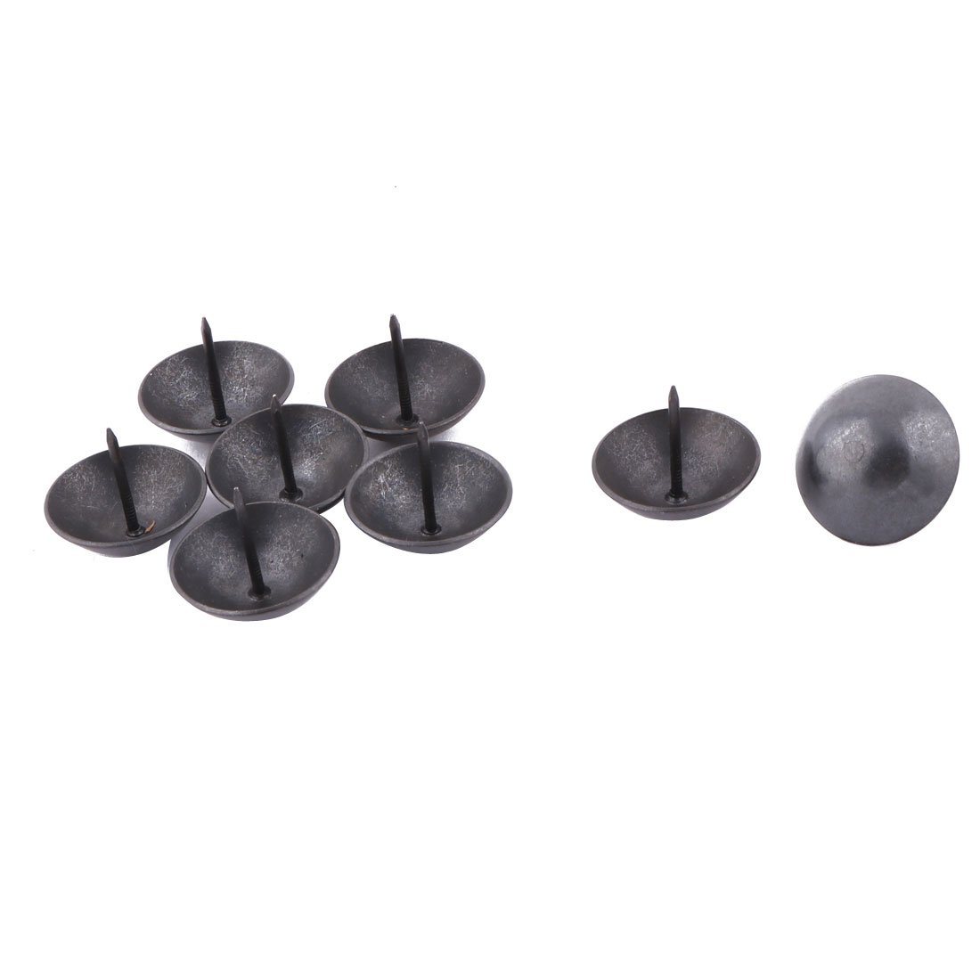 Sourcingmap Metal Furniture Round Head Thumb Tack Nail Decoration Pushpin 40 x 38mm 8pcs Black