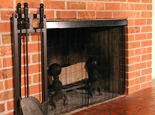 Condar Enhance the style of your fireplace with a mesh screen. Fireplace Mesh Screen Curtain. 36" High. Includes two panels, each 24" wide.