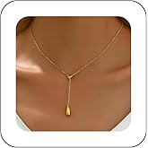 shiruier Waterdrop Y-Shaped Necklace for Women Gold Vintage Teardrop Pendant Necklace Waterdrop Lariat Tassel Necklaces Statement Teardrop Y Necklaces Minimalist Everyday Jewelry Gift