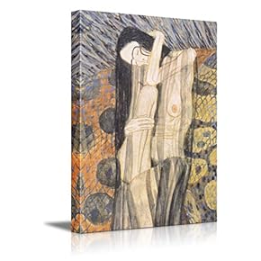 Beethoven Frieze,1902" by Gustav Klimt - Austrian Symbolist Painter - Golden Phase - Canvas Art Home Art - 16x24 inches