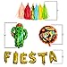 FIESTA PARTY Decorations Supplies kit - Cactus decor foil Balloons, Gold Fiesta balloon banner, Fiesta helium balloons, Coco party paper tassel garland, Mexican party style paper fans- Cinco de mayo