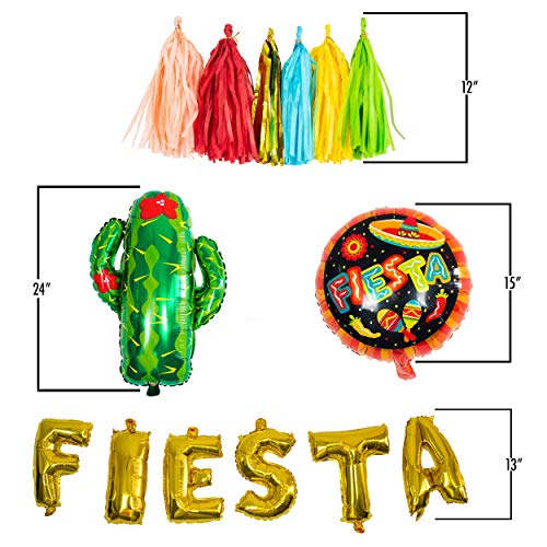 FIESTA PARTY Decorations Supplies kit Cactus decor foil Balloons