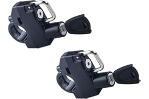 2Pcs Motorcycle Helmet Lock Fits 7/8" Handlebar, Upgraded Thickened Aluminum Alloy Anti‑Theft Helmet Lock with Key, Tamper-Pr