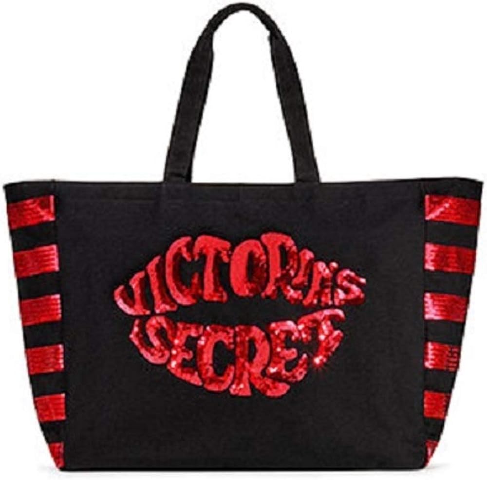 black and red tote bag