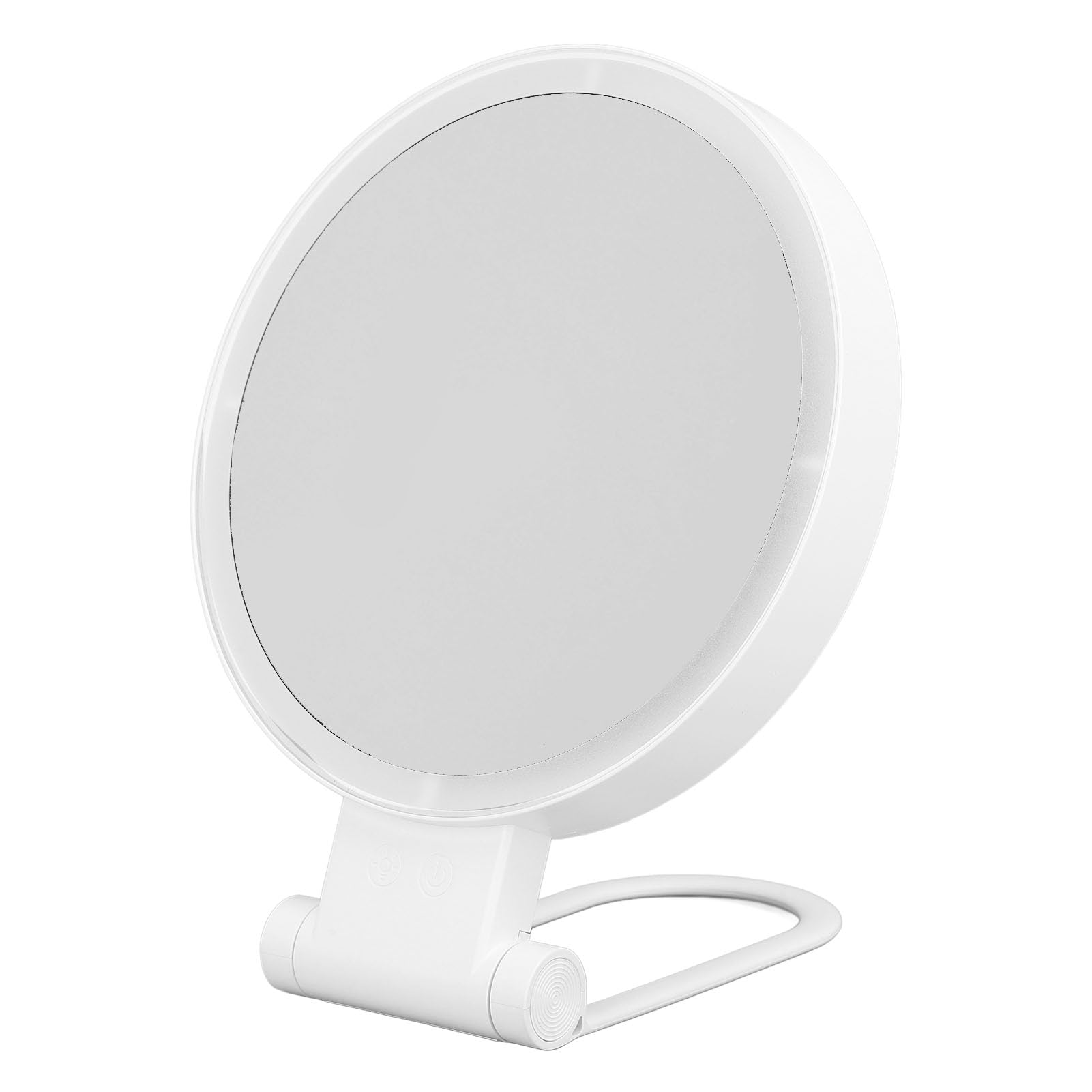 Photo 1 of 5X Magnifying Mirror with Light, 1X Normal Mirror USB Rechargeable LED Makeup Vanity Mirror 3 Light Modes and Folding Handle Adjustable Brightness for Travel, Dorm, Bathroom
