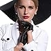 MATSU Wild fashion Women Half palm Full Fingers Short Driving Cycling Leather Gloves (Nylon/unliend) M9248