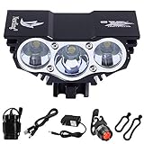 Nestling Solarstorm 1200Lm U2 XML CREE LED Mountain Cycle lights Front Bike lights Bicycle Light Headlamp Torch Headlight Rechargable Head Lights Flashlight 4x18650 Battery Rear Light (X3 Black)