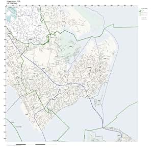 Amazon.com: ZIP Code Wall Map of Hampton, VA ZIP Code Map Laminated