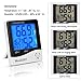 Mudder Digital Indoor Thermometer Hygrometer with Alarm Clock & Date, White/Black