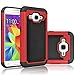 Tekcoo Core Prim Case, (TM) [Tmajor Series] [Red/Black] Shock Absorbing Hybrid Rubber Plastic Impact Defender Rugged Hard Protective Case Cover Shell for Samsung Galaxy Core Prim/Prevail LTE
