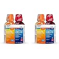 Amazon Basic Care Daytime and Nighttime Cold and Flu Relief Syrup Combo Pack, Powerful Liquid Flu and Cold Medicine for Day and Night, Gluten Free, Original & Cherry, 12 fl oz (Pack of 4)