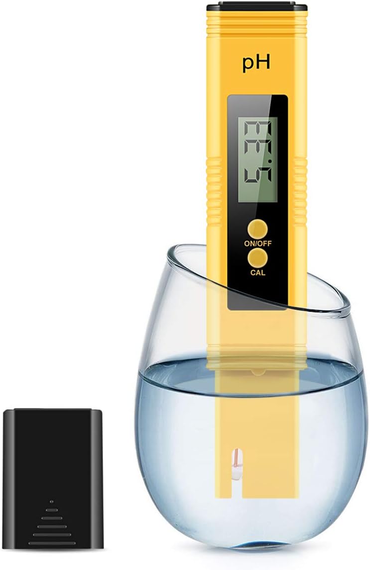 Digital PH Meter, 0.01 Resolution Pocket Size Water Quality Tester with ATC 0-14 pH Measurement Range for Household Drinking Water, Aquarium, Swimming Pools, Hydroponics