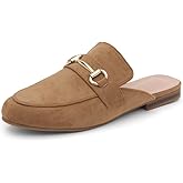 Shoe Land Mules for Women – Slip-On Mules & Flats Shoes with Buckle, Closed Round Toe | Backless Loafers, Business Dress Slides & Casual Comfortable Work Shoes