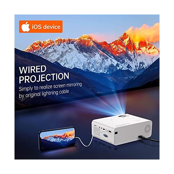 VIMGO Mini WiFi Projector, 7800Lux Portable Projector Full HD 1080P