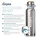 Geysa Vacuum Insulated Stainless Steel Water Bottle, Extra Sports Lid - Standard Mouth 20oz, 34oz