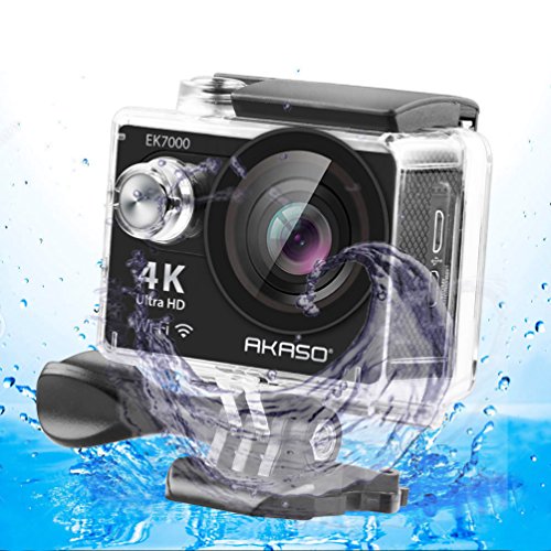 AKASO-EK7000-4K-Action-Camera-WIFI-Ultra-HD-Waterproof-Camcorder-12MP-170-Degree-Wide-Angle-2-LCD-Screen24G-RemoteBatteries19-Mounting-Kits-Manufacturer-Refurbished-Black