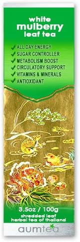100g White Mulberry Shredded Leaf Tea | Sugar Controlling Herb Tea | 100% Natural Weight Manager | Aum Tea of North Thailand since 2002